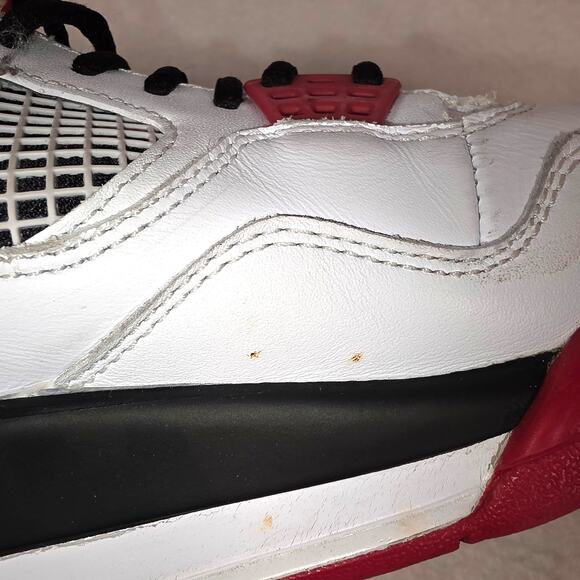 Nike Air Jordan Retro 4 308497-110 White/Red/Black Shoes Men's 8.5 Fire Red EUC - Picture 14 of 16